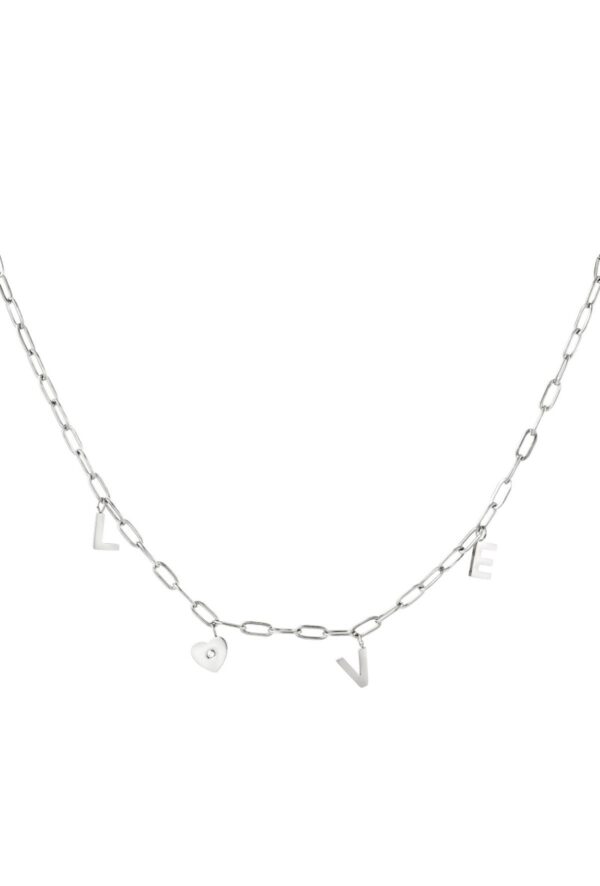 Love Schakel Ketting zilver