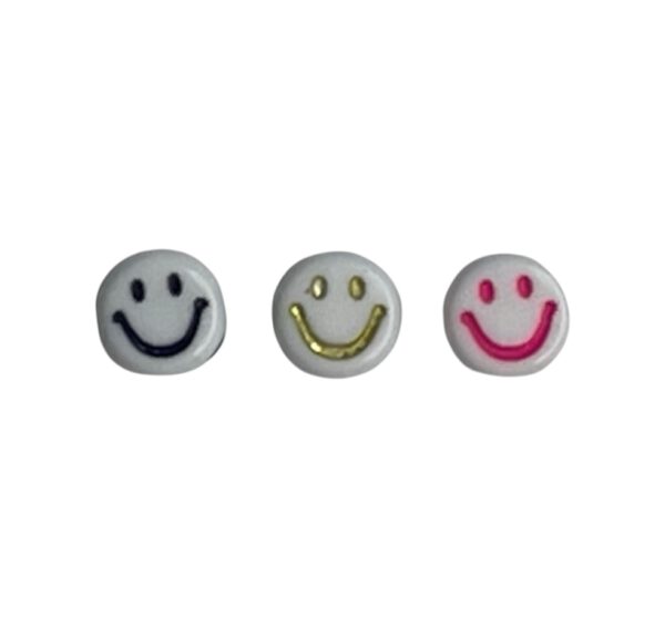 Smiley Acryl Kralen (wit/gekleurd)