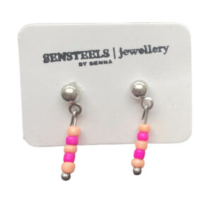 Orange/Pink Knopjes zilver