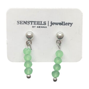 Green Pearls Knopjes zilver