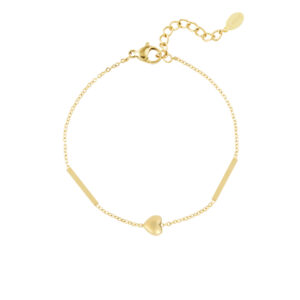 Simple Heart Armband goud