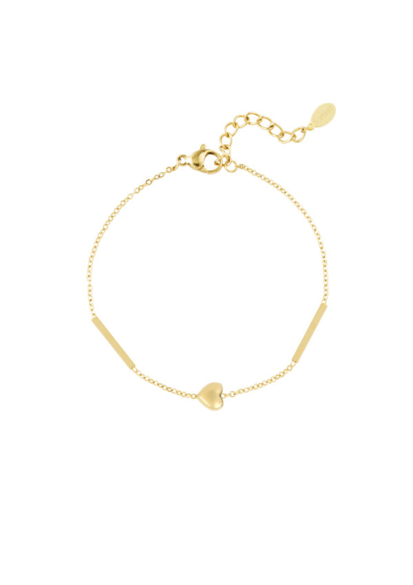 Simple Heart Armband goud