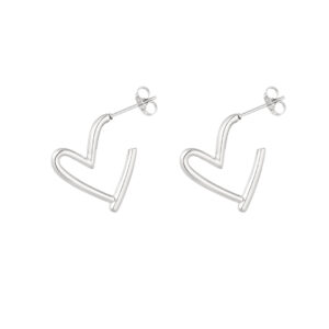 Open Heart Oorbellen zilver