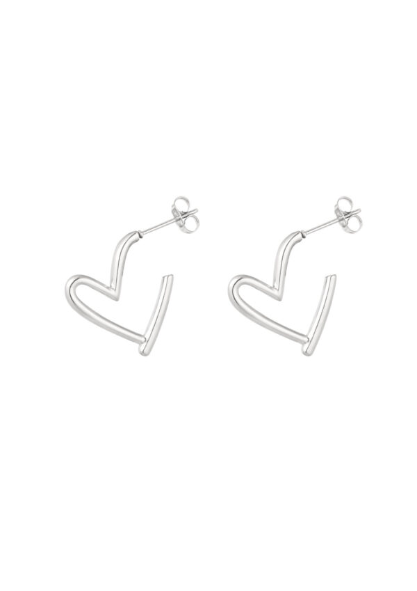 Open Heart Oorbellen zilver