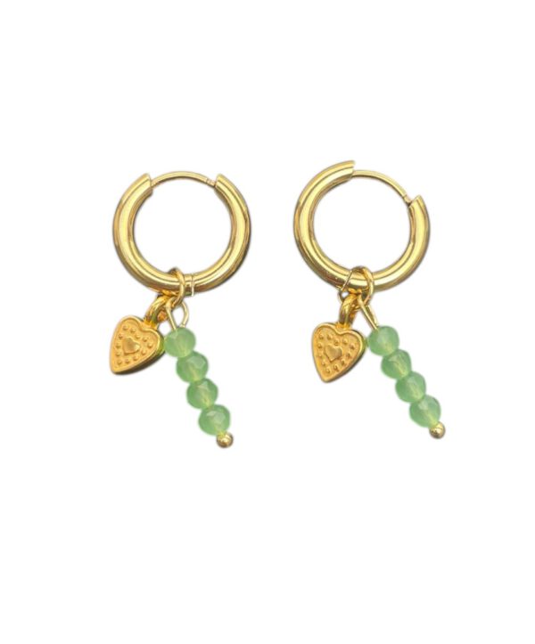 Dq Heart Hoops groen/goud