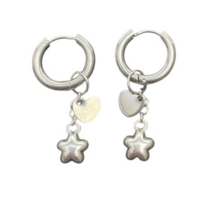 Heart and Star Hoops zilver