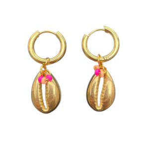 Schelp Hoops roze/oranje goud