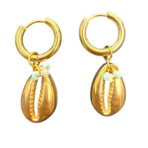 Schelp Hoops blauw/wit goud
