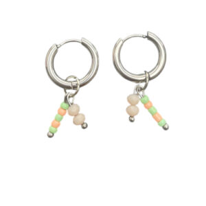 Stripe roze/oranje/groen Hoops zilver