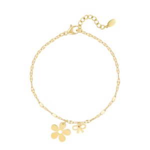 Flower Bow Armband goud