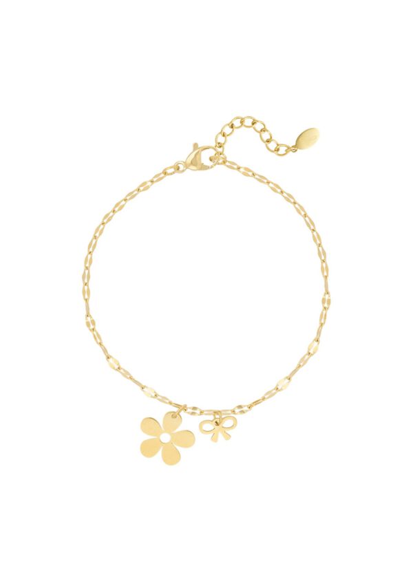 Flower Bow Armband goud