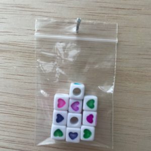 Acryl Blok Hartjes wit/gekleurd