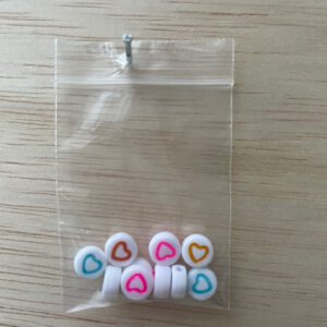 Acryl Hartjes wit/gekleurd