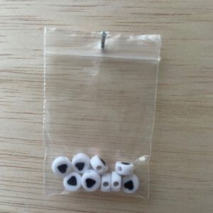 Acryl Hartjes wit/zwart