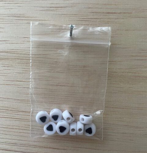 Acryl Hartjes wit/zwart