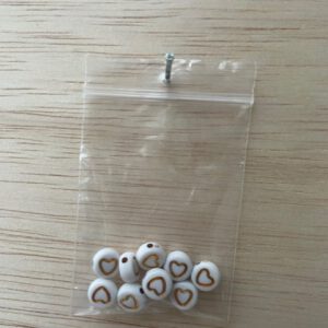 Acryl Hartjes wit/goud