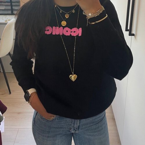 Iconic Trui zwart/roze