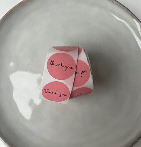 Thank You Stickers Roze