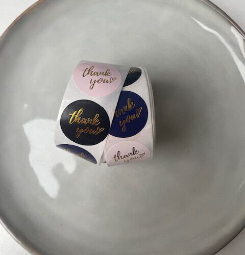 Thank You Stickers roze/blauw