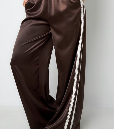Lace Satijnen Broek bruin