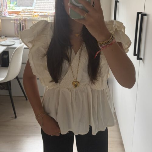 Ruffle Top beige