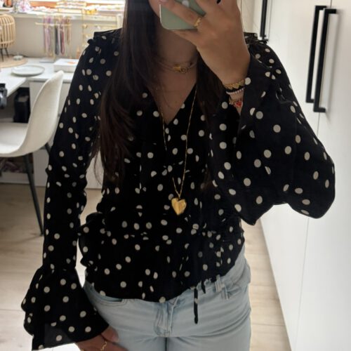 Polka Dot Top zwart