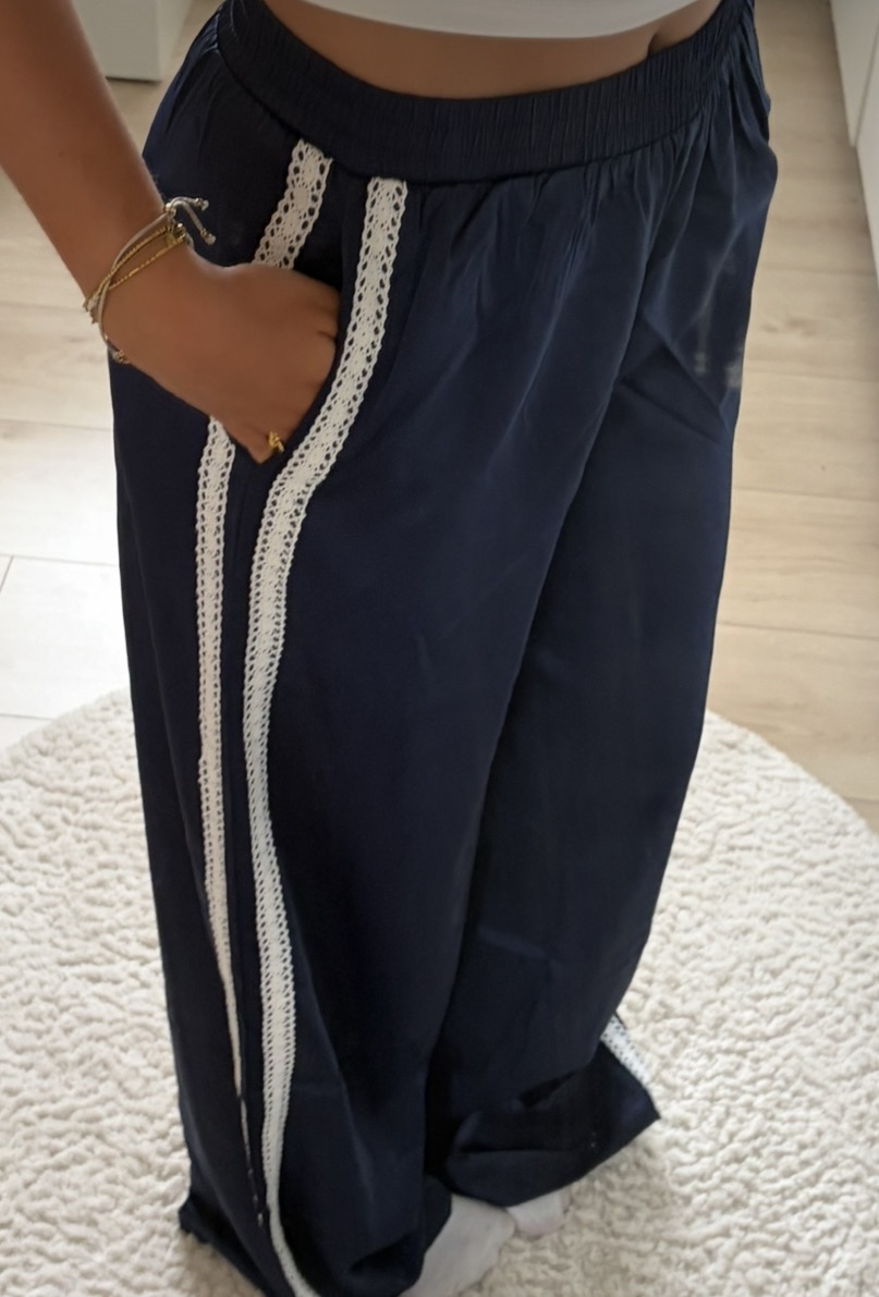 Satin Lace Pants navy TALL - Afbeelding 2