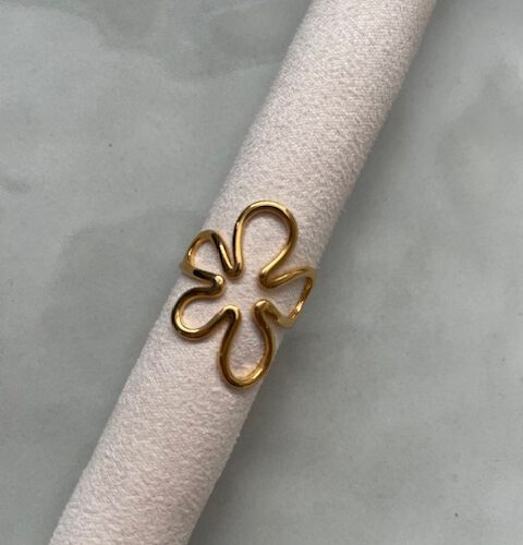 Open Flower Ring goud
