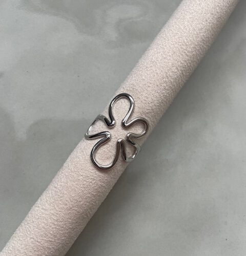 Open Flower Ring zilver