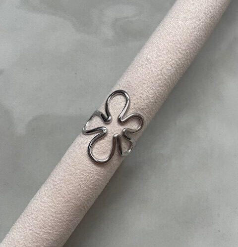 Open Flower Ring zilver