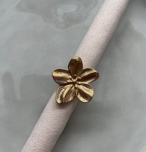 Big Flower Ring goud