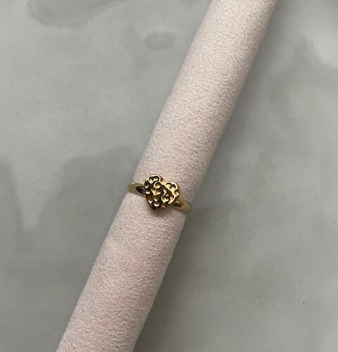 Print Hart Ring goud