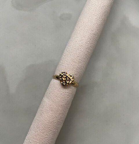 Print Hart Ring goud