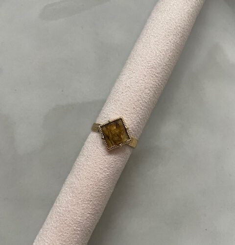 Stone Ring groen/goud