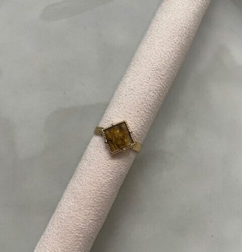Stone Ring groen/goud