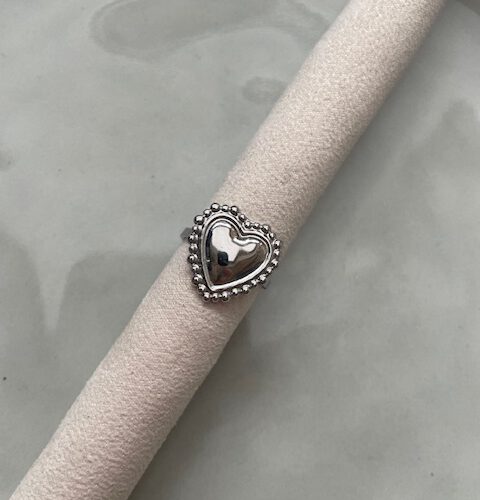Bubble Heart Ring zilver
