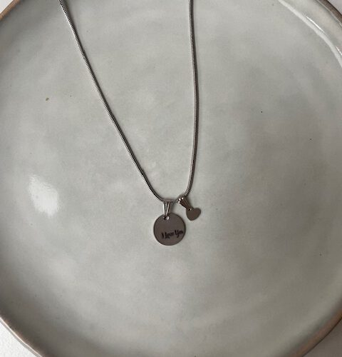 I Love You Ketting Zilver