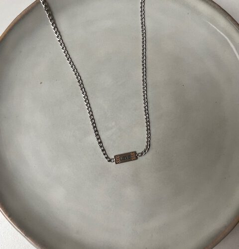 Love Schakel Ketting zilver