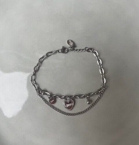 Schakel Armband Dubble Love zilver