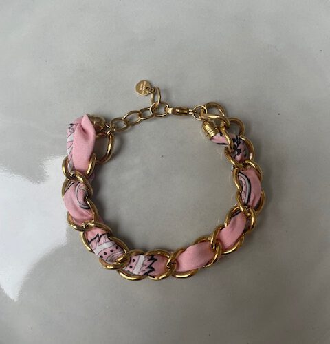 Rope Schakel Armband roze