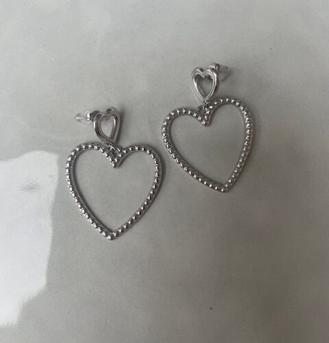 Big Heart Oorbellen zilver