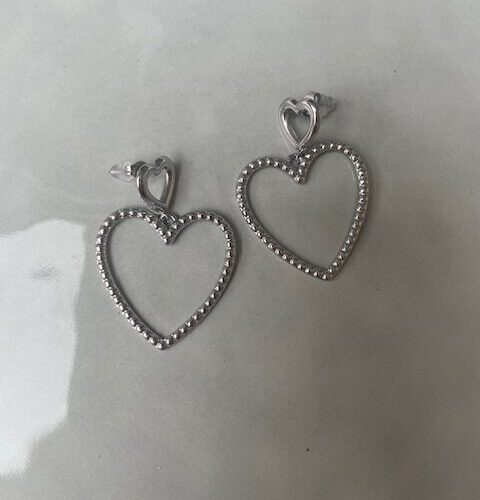 Big Heart Oorbellen zilver