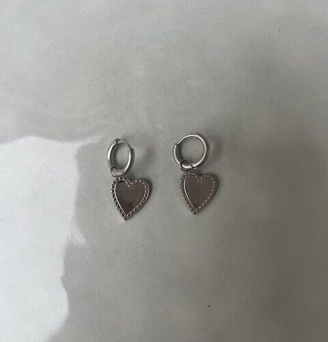 Hart Oorbellen zilver