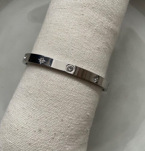 Sparkle Click Bangle zilver