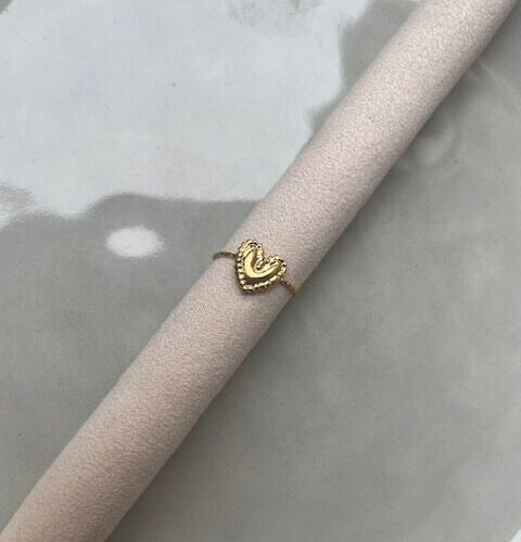 Structured Hart Ring goud