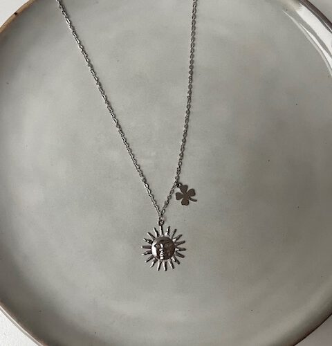 Sun Charm Ketting zilver