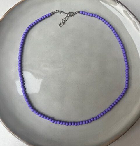 Bubble Ketting Small paars/zilver