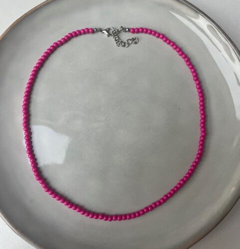 Bubble Ketting Small roze/zilver