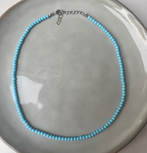 Bubble Ketting Small blauw/zilver