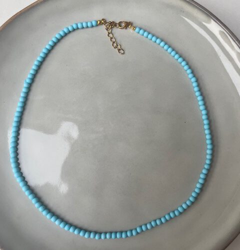 Bubble Ketting Small blauw/goud